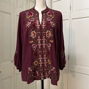 Johnny Was silk blouse, size M